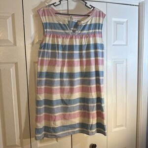 Southern‎ Tide Women's Size 10 White Blue and Pink Stripes Lined Dress EUC